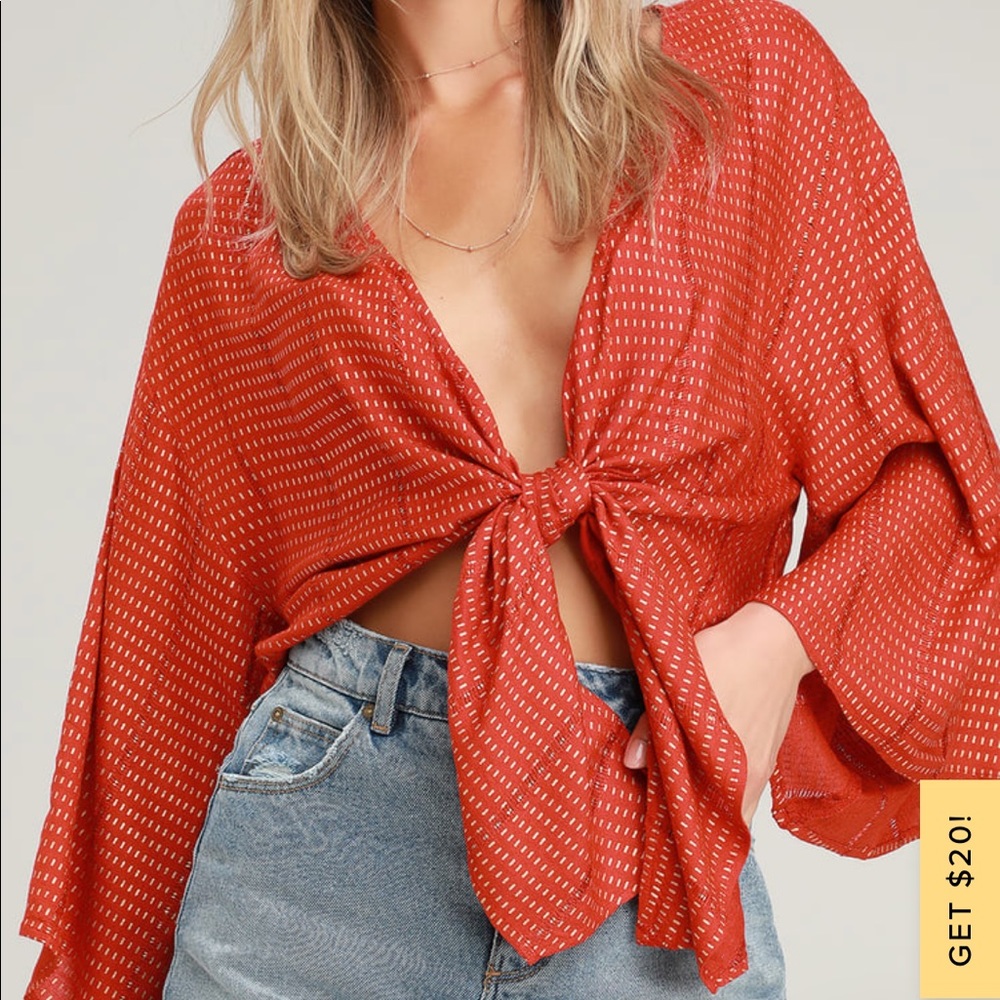 Lulus Tie-Front Top